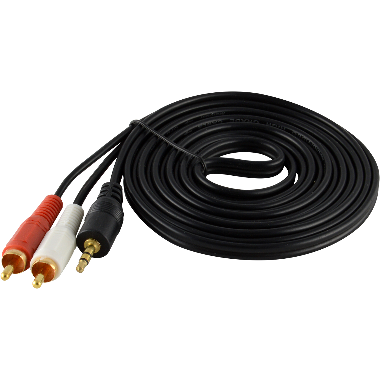 3.5 MM Male to 2 RCA Male Stereo Audio Converter Cable, 8 FT / 2.5