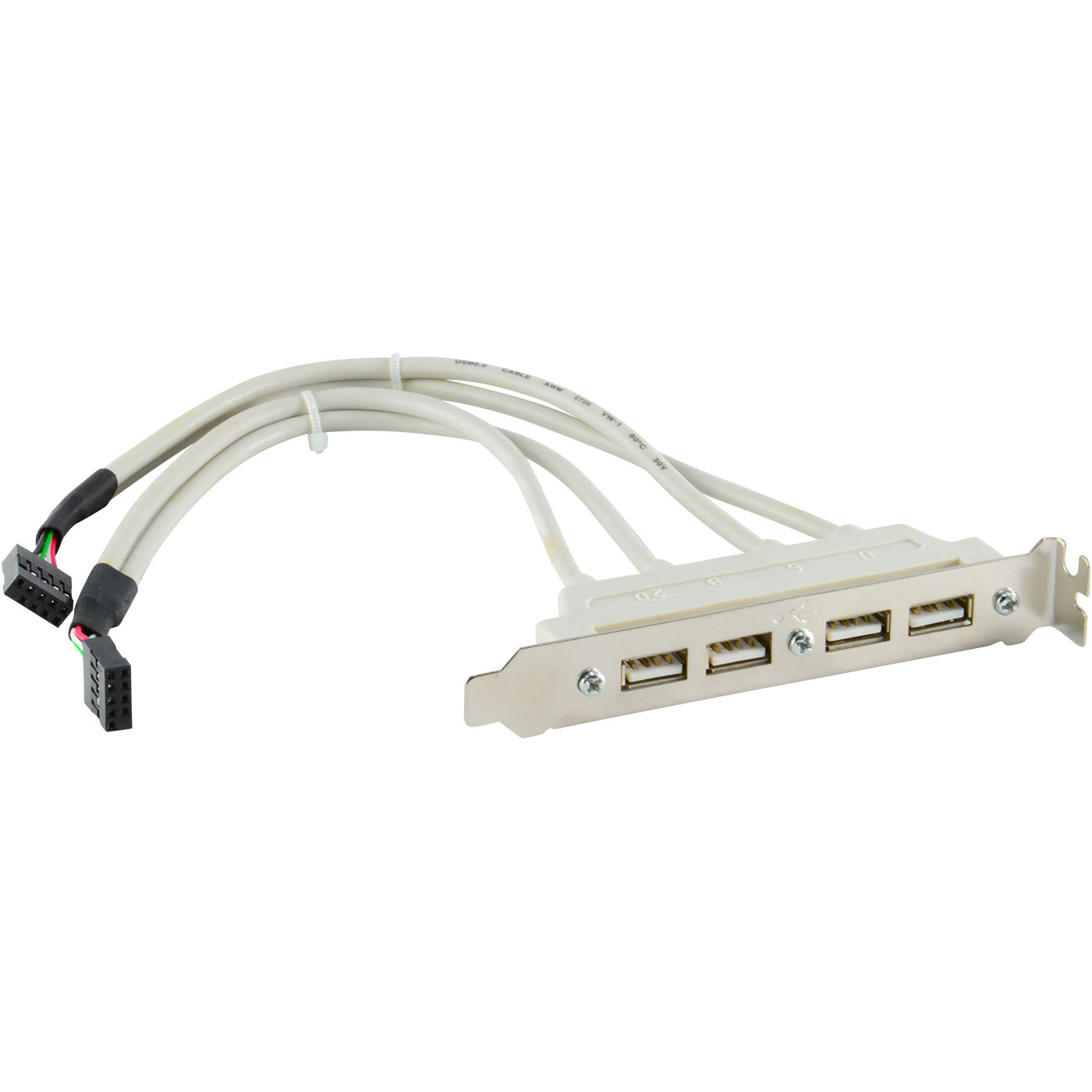 4 Port USB 2.0 Rear Panel Expansion Bracket to Motherboard USB Header ...