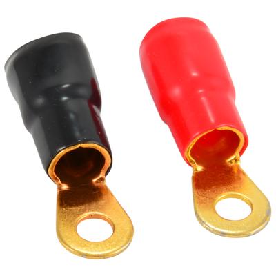 1/0 AWG Insulated Ring Terminal 0 Gauge, 3/8 Connector, Red and Black Boots for Car Audio Power Cable / Ground Wire - $5.45 - JacobsParts Inc 0 gauge wire connectors